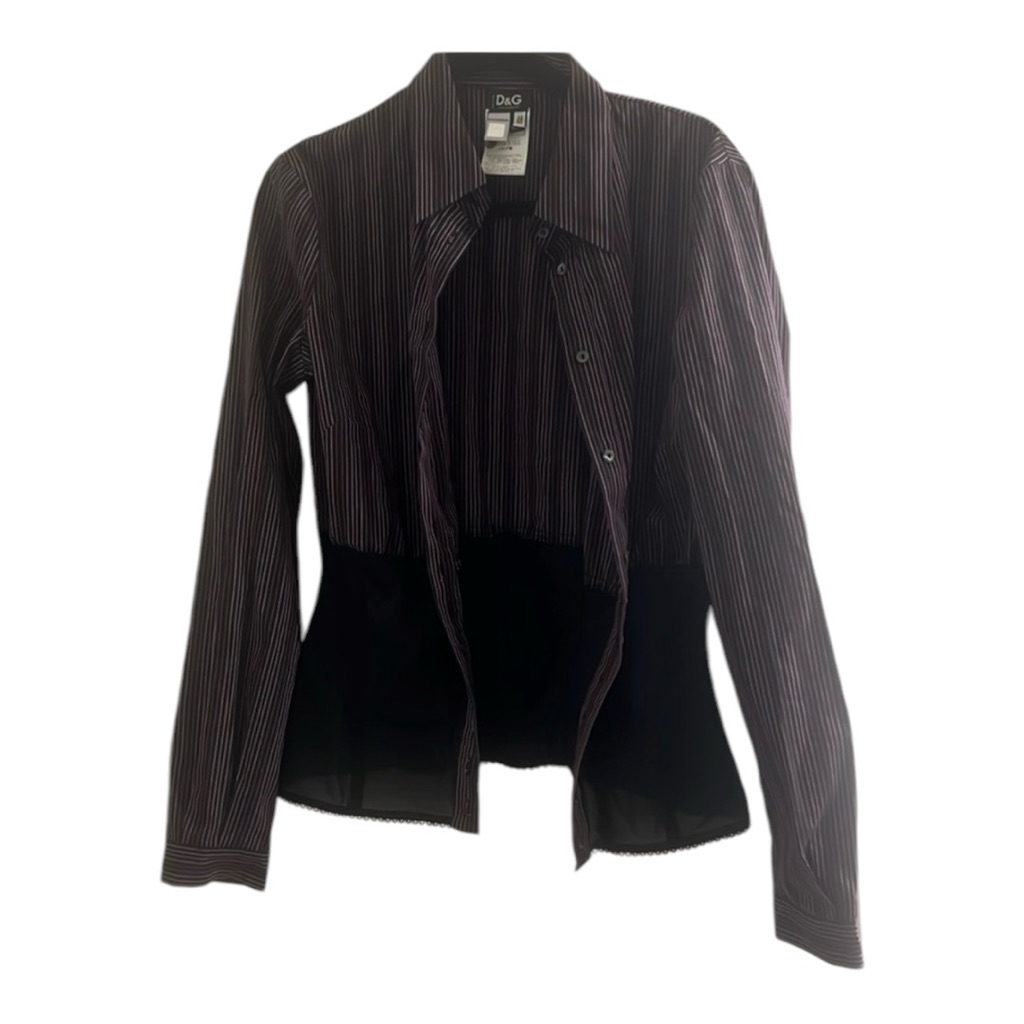Dolce & Gabanna Purple Striped Button Down